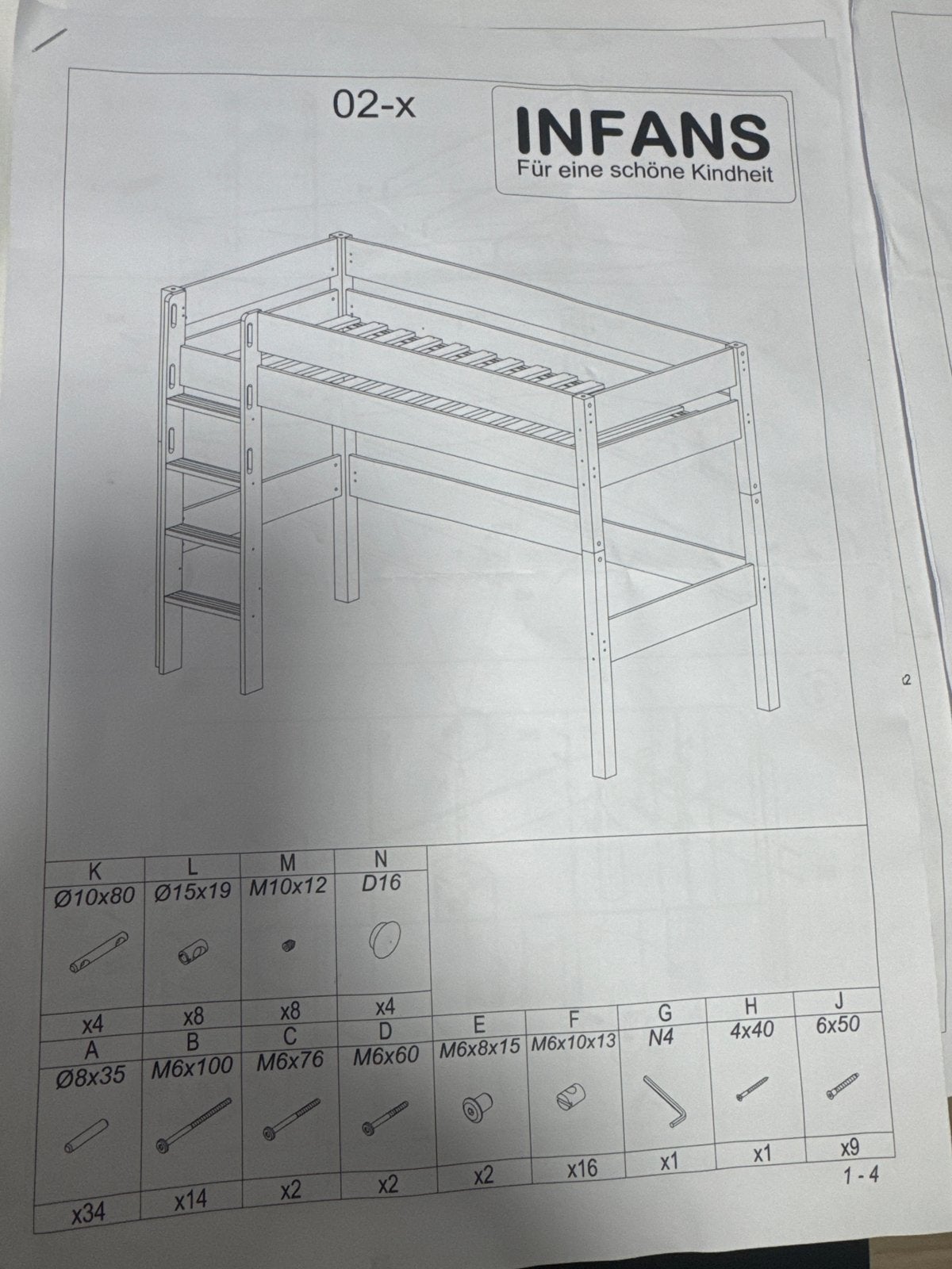 Foto 2 van Wit kinderbed met lattenbodem, om te bouwen tot hoogslaper