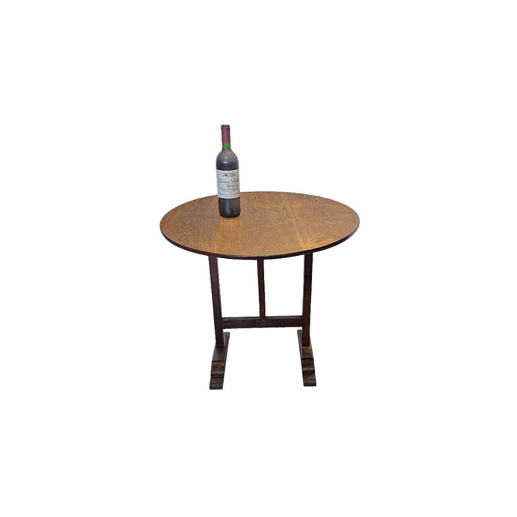 Antiek Frans eiken vigneron bijzettafel, begin 1900, Antiek en Kunst, Ophalen
