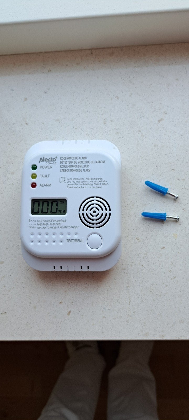 Koolmonoxidemelder met display zgan, Detector, Sensor of Melder, Ophalen of Verzenden, Zo goed als nieuw, Overige soorten