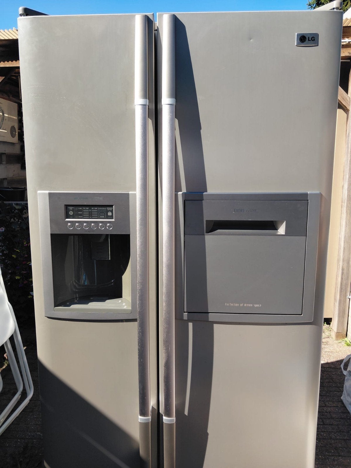 LG Amerikaanse Koel/Vriescombinatie met Waterdispenser, Witgoed en Apparatuur, Ophalen, Gebruikt, 200 liter of meer, 60 cm of meer