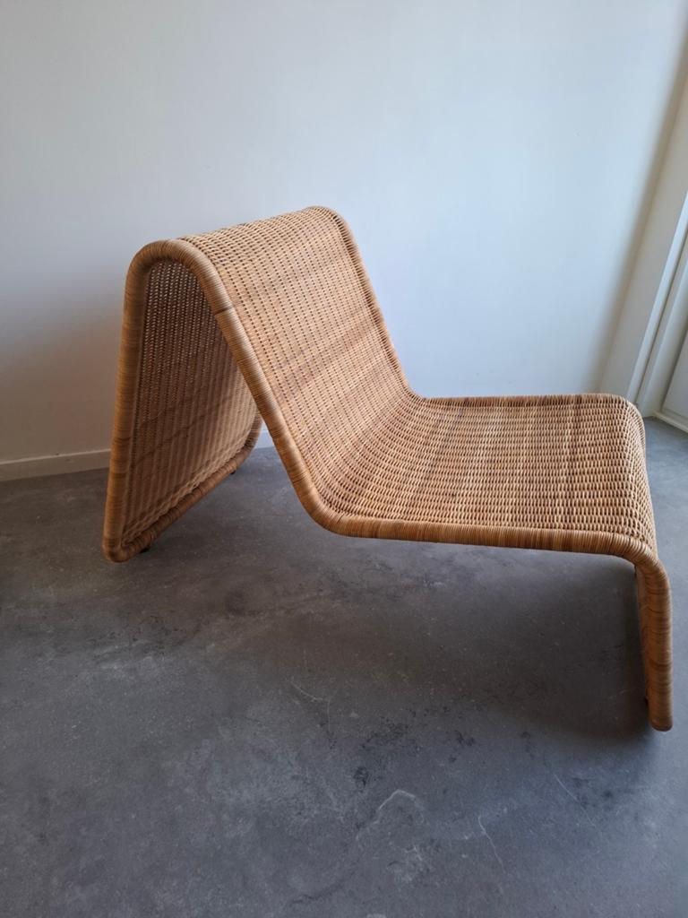 Vintage Hestra Wicker lounge stoel, Ophalen, Eenpersoons, 100 tot 125 cm, Riet of Rotan
