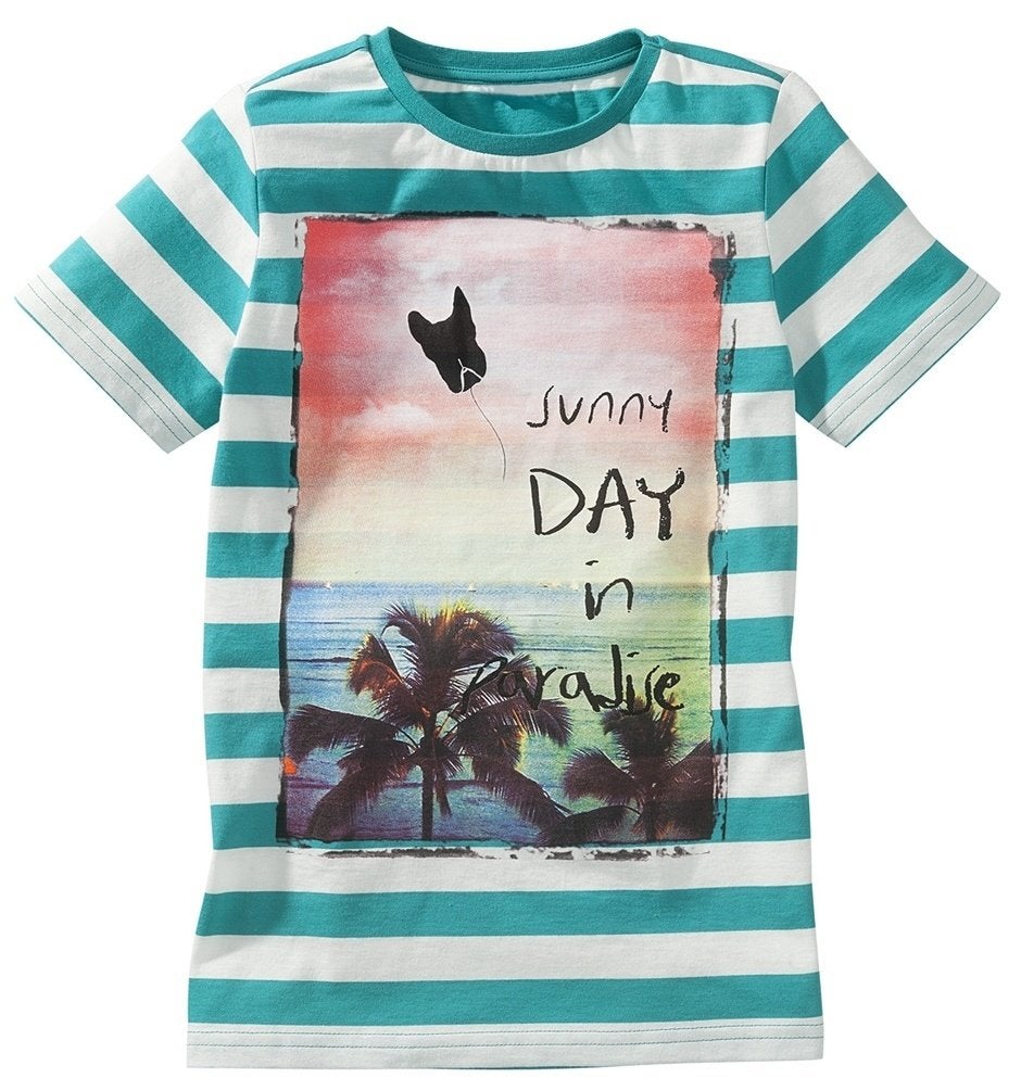 HEMA jongens t-shirt shirt groen gestreept maat 122-128, Kinderen en Baby's, Nieuw, Ophalen of Verzenden, Shirt of Longsleeve
