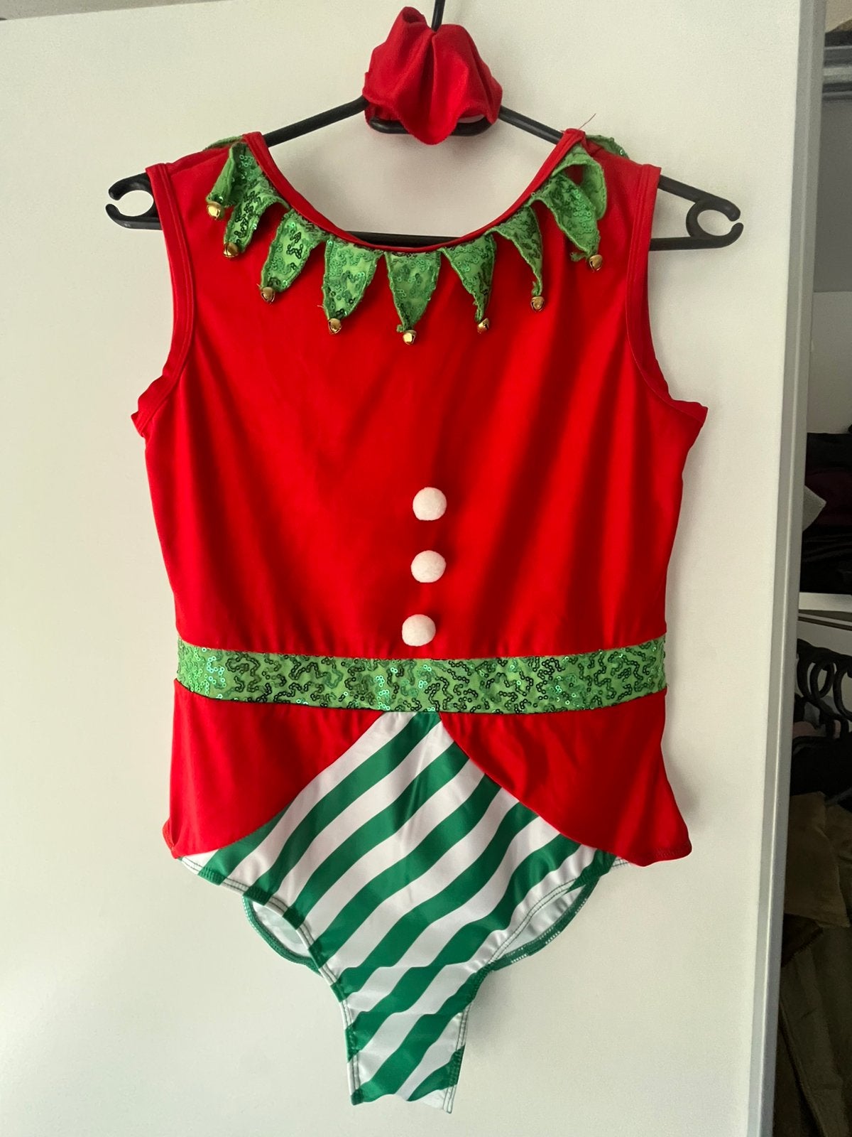 Super leuk kerst turnpakje, Sport en Fitness, Kindermaat 122 t/m 140, Ophalen, Zo goed als nieuw, Turnpak(je)