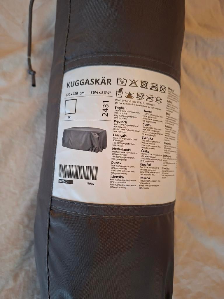 Ikea Kuggaskär hoes voor buitenmeubels, grijs 220x220 cm, Ophalen of Verzenden, Zo goed als nieuw