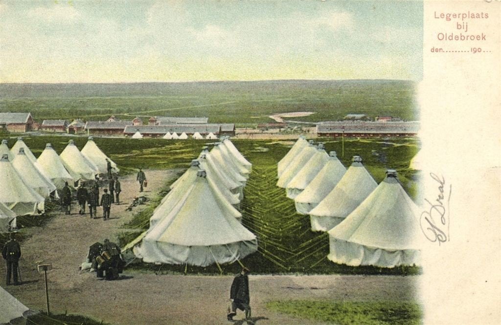 Legerplaats bij Oldebroek - soldaten - 1906 gelopen, Verzenden, Voor 1920, Gelopen, Noord-Brabant