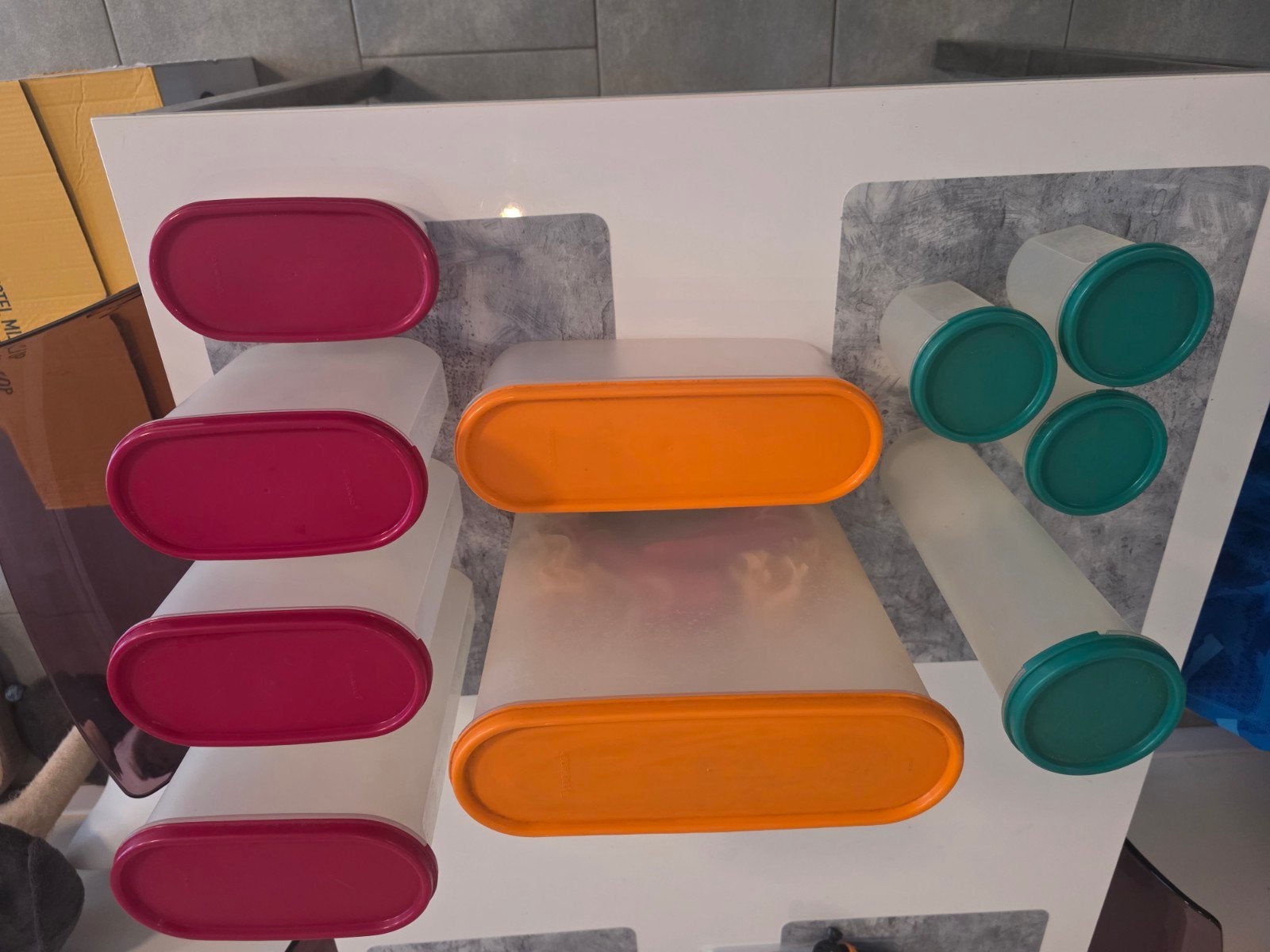 Tupperware voorraadbakken en bekers, Ophalen of Verzenden, Gebruikt, Groen, Bus of Trommel