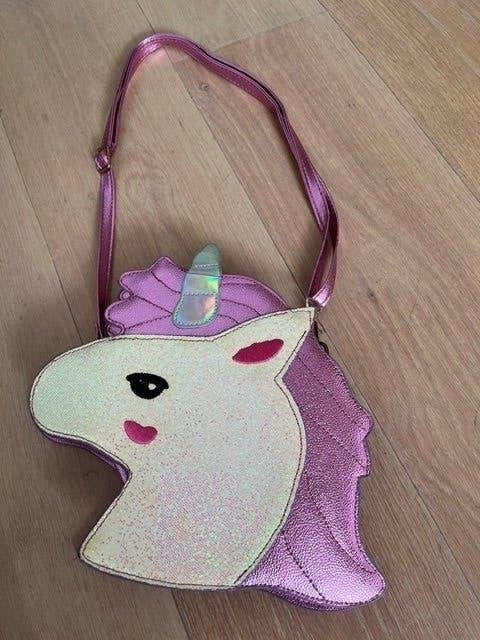 Roze glitter unicorn schoudertasje, Ophalen of Verzenden, Zo goed als nieuw, Roze