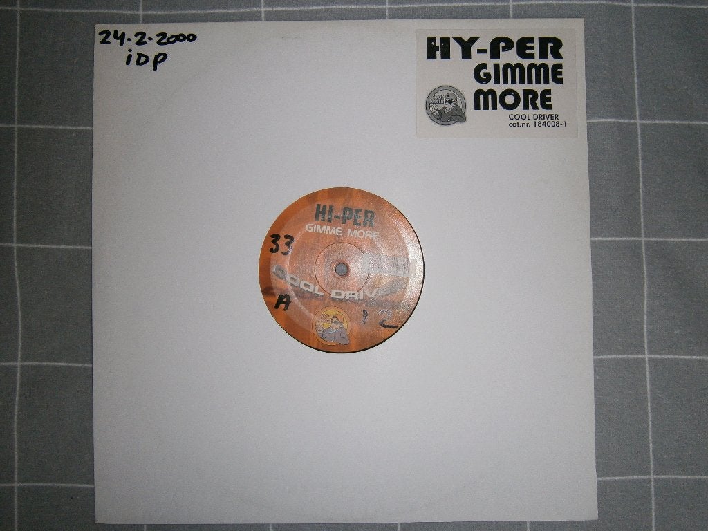 Hi-per – Gimme More. 2000. Belgium. Club Trance, Jumpstyle, Cd's en Dvd's, Ophalen, Trance, 12 inch, Overige typen