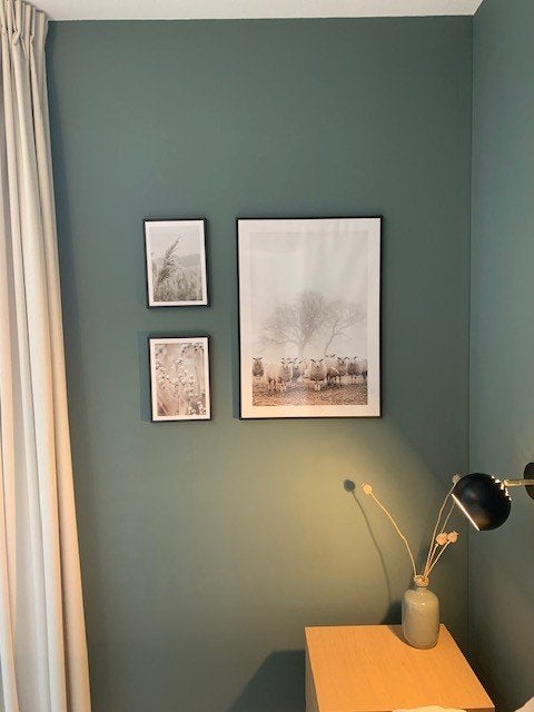 Rustige wanddecoratie set – 4 ingelijste natuurposters, Huis en Inrichting, Ophalen, Gebruikt, Minder dan 50 cm, Schilderij