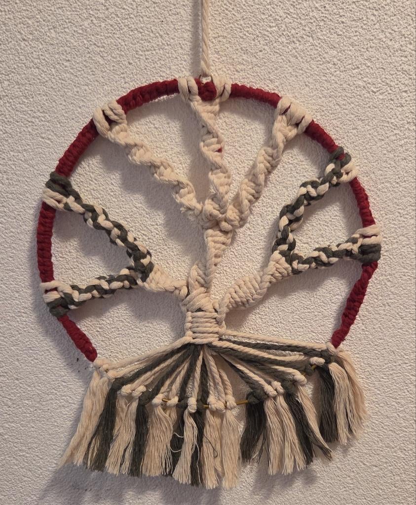 Handgemaakte Levensboom Wanddecoratie Macramé, Meerkleurig, Textiel, Nieuw, Ophalen of Verzenden