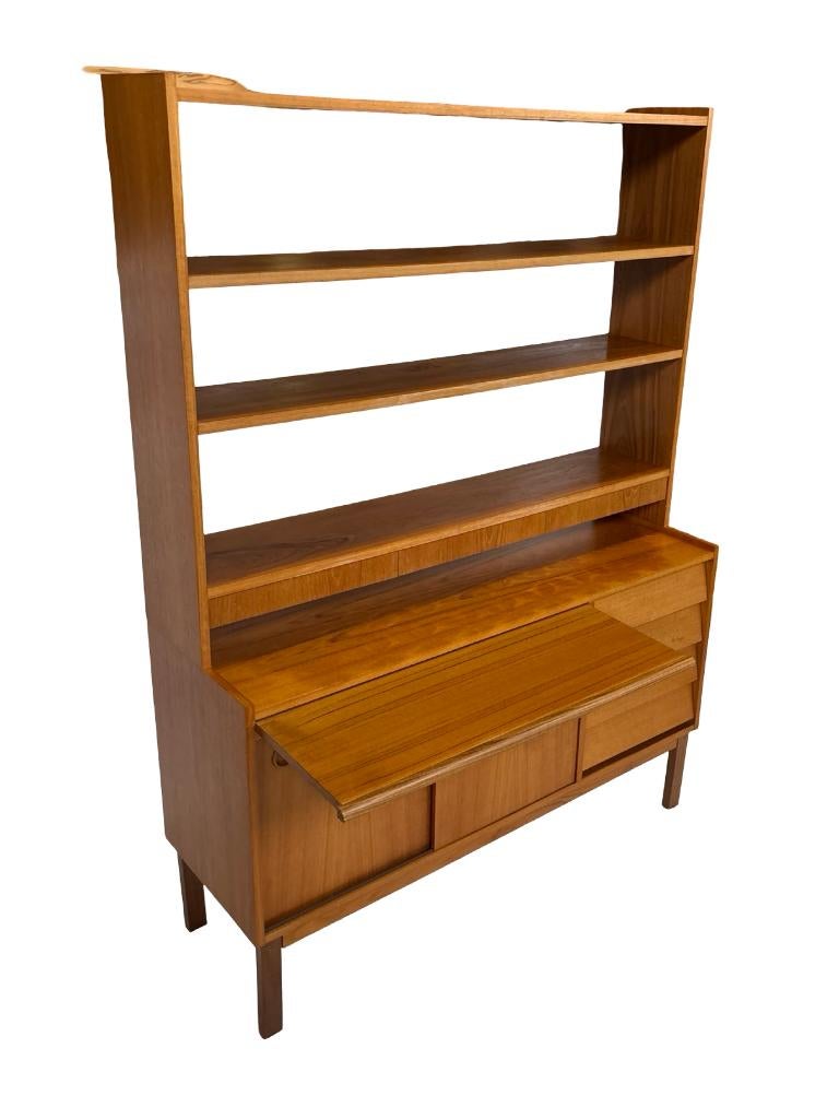 Vintage Wandmeubel Boekenkast Teak Zweeds Design, Gebruikt, Met deur(en), Vintage, Vintage
