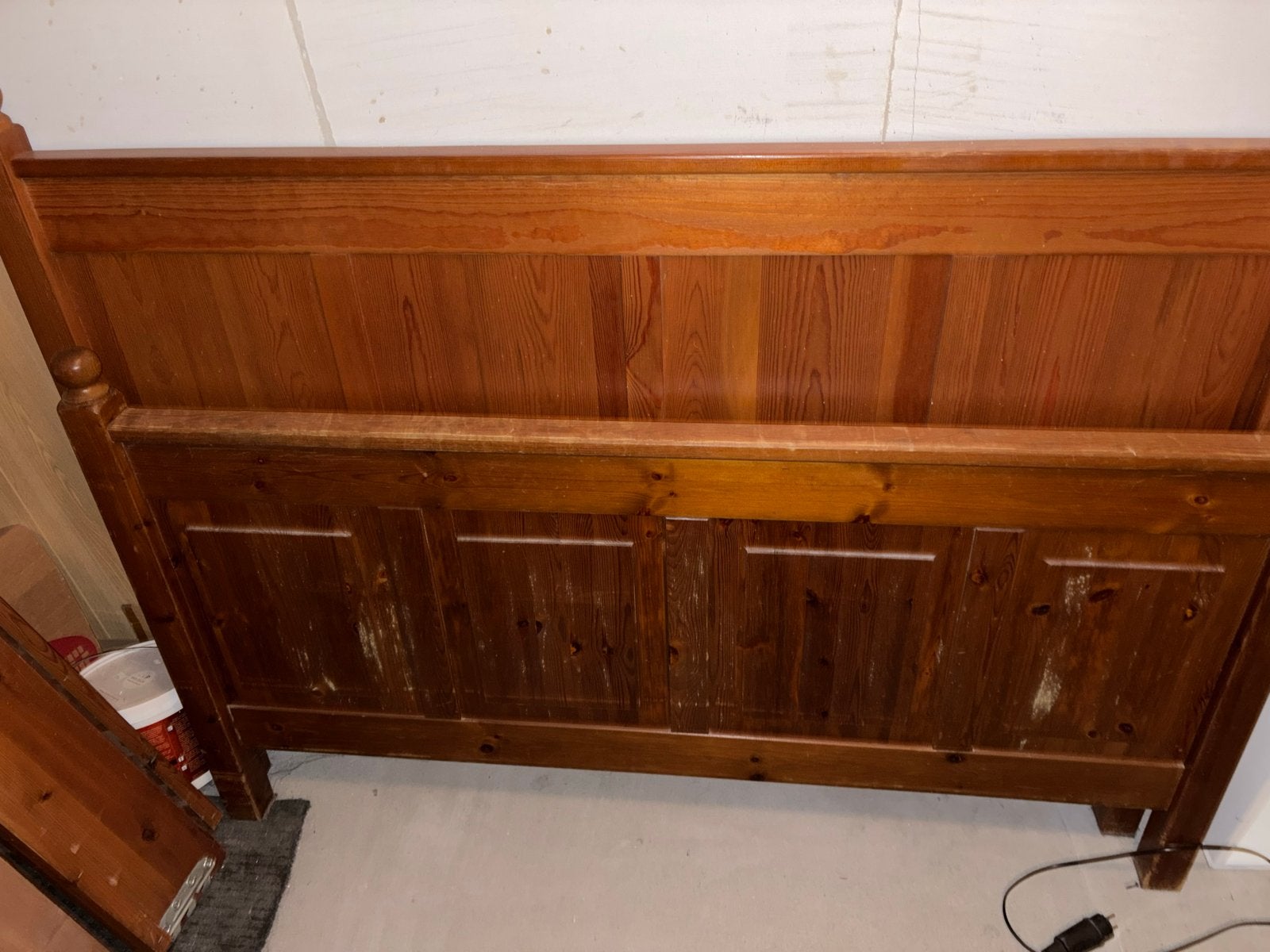 Houten tweepersoonsbed met lattenbodem, Ophalen, Gebruikt, Bruin, Tweepersoons