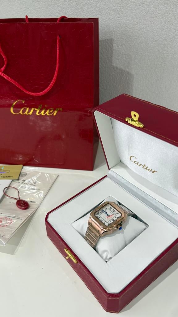 Cartier Santos de Cartier Rose Gold 40MM Horloge, Ophalen of Verzenden, Nieuw