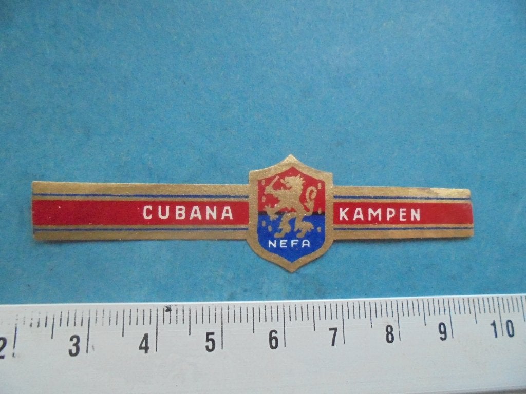 Oude sigarenband NEFA Cubana sigarenfabr. in KAMPEN, Ophalen of Verzenden, Zo goed als nieuw, Sigarenbandjes