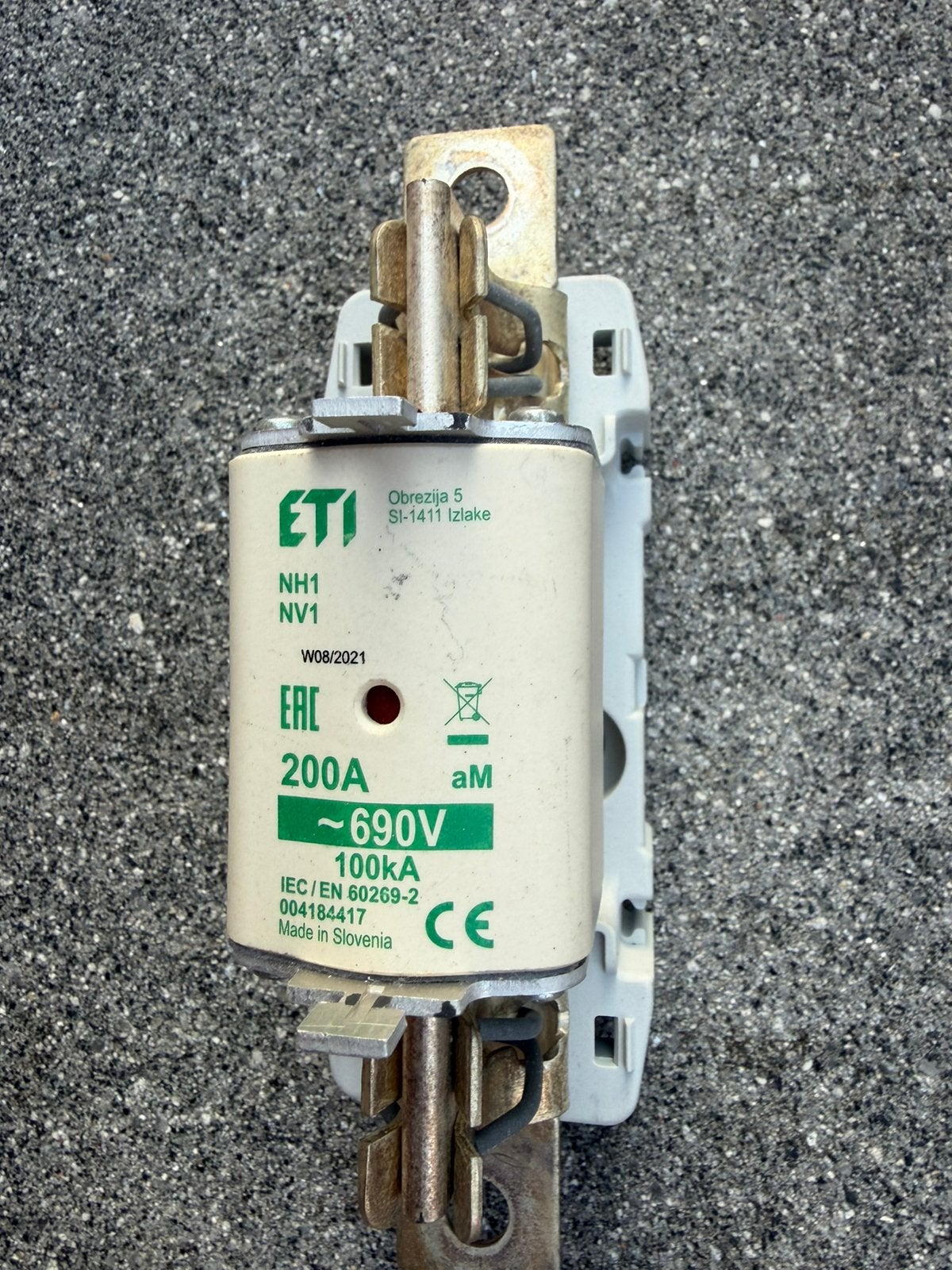Hoofdzekering met houder mespatroon 200 Amp, Ophalen of Verzenden, Gebruikt, Overige typen