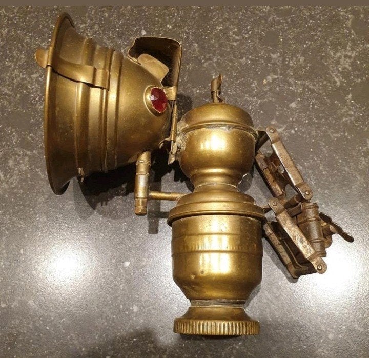 Carbid lamp antieke fietslamp mijnwerkerslamp, Antiek en Kunst, Ophalen of Verzenden