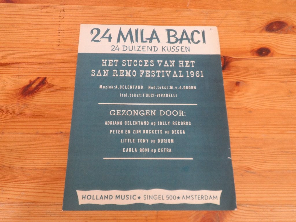 24 mila baci - 24 duizend kussen - a. Celentano, Gebruikt, Gitaar, Ophalen of Verzenden, Artiest of Componist