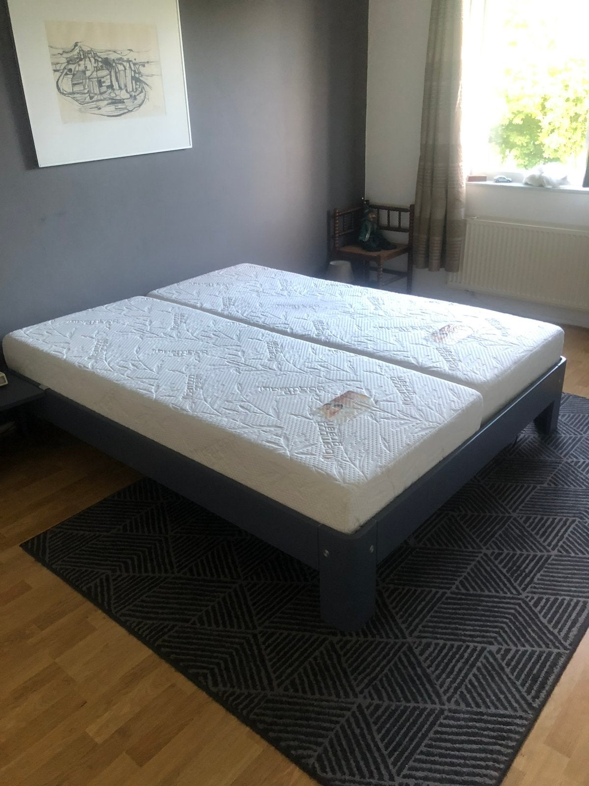 2 Persoons Auping Auronde bed 160x200, Ophalen, Blauw, Tweepersoons, 200 cm