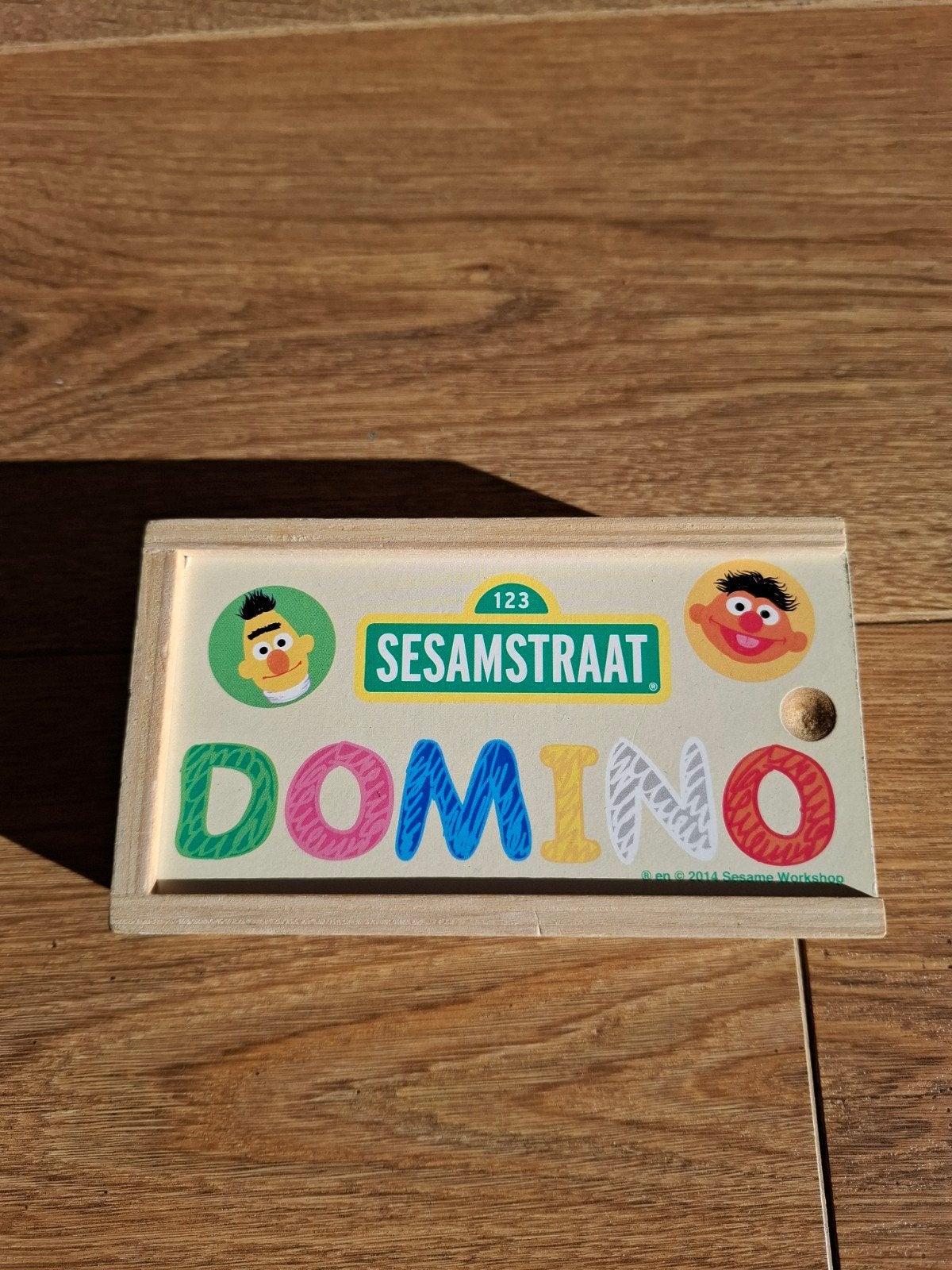 Sesamstraat Domino spel, Kinderen en Baby's, Ophalen of Verzenden, Zo goed als nieuw, Jongen of Meisje
