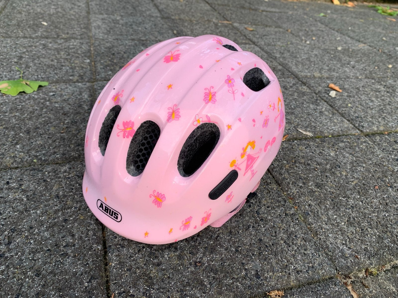 Abus Fietshelm Smiley 2.0 Roze - Maat 45-50cm, Ophalen of Verzenden, Gebruikt, Overige maten, Meisje