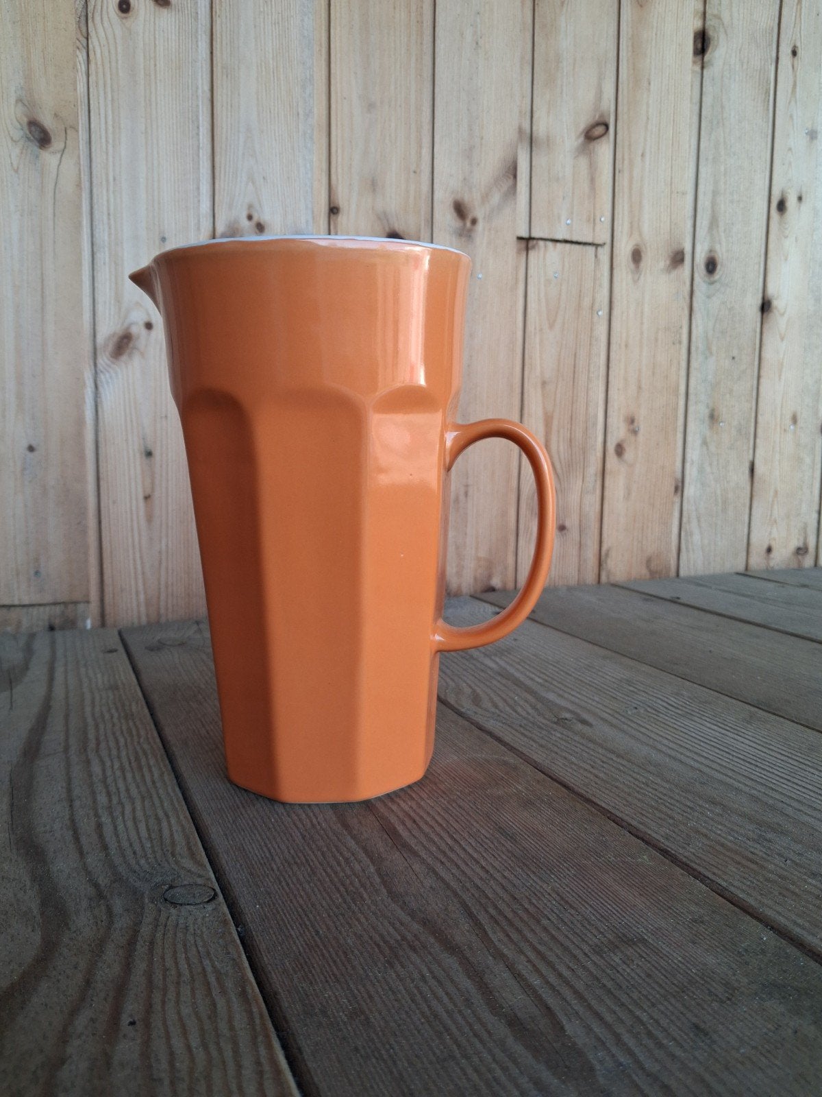 Oranje Keramieken Kan - Vintage Stijl, Ophalen of Verzenden