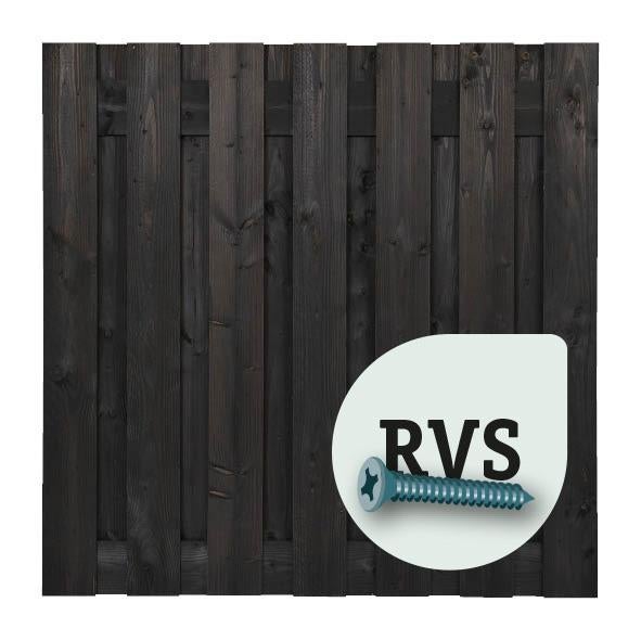 Tuinscherm Robusto Zwart 180x180cm. (RVS geschroefd), Ophalen, 150 tot 200 cm, Nieuw, 150 tot 200 cm