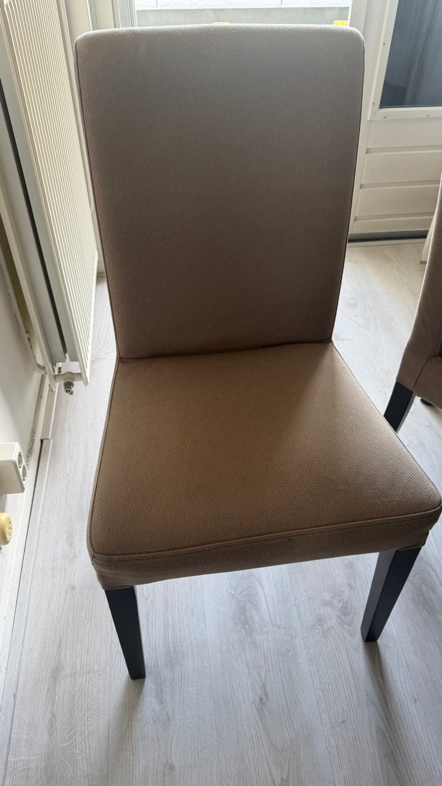 6 Elegante eetkamerstoel met afneembare hoes, Huis en Inrichting, Stoelen, Ophalen, Gebruikt, Bruin, Stof
