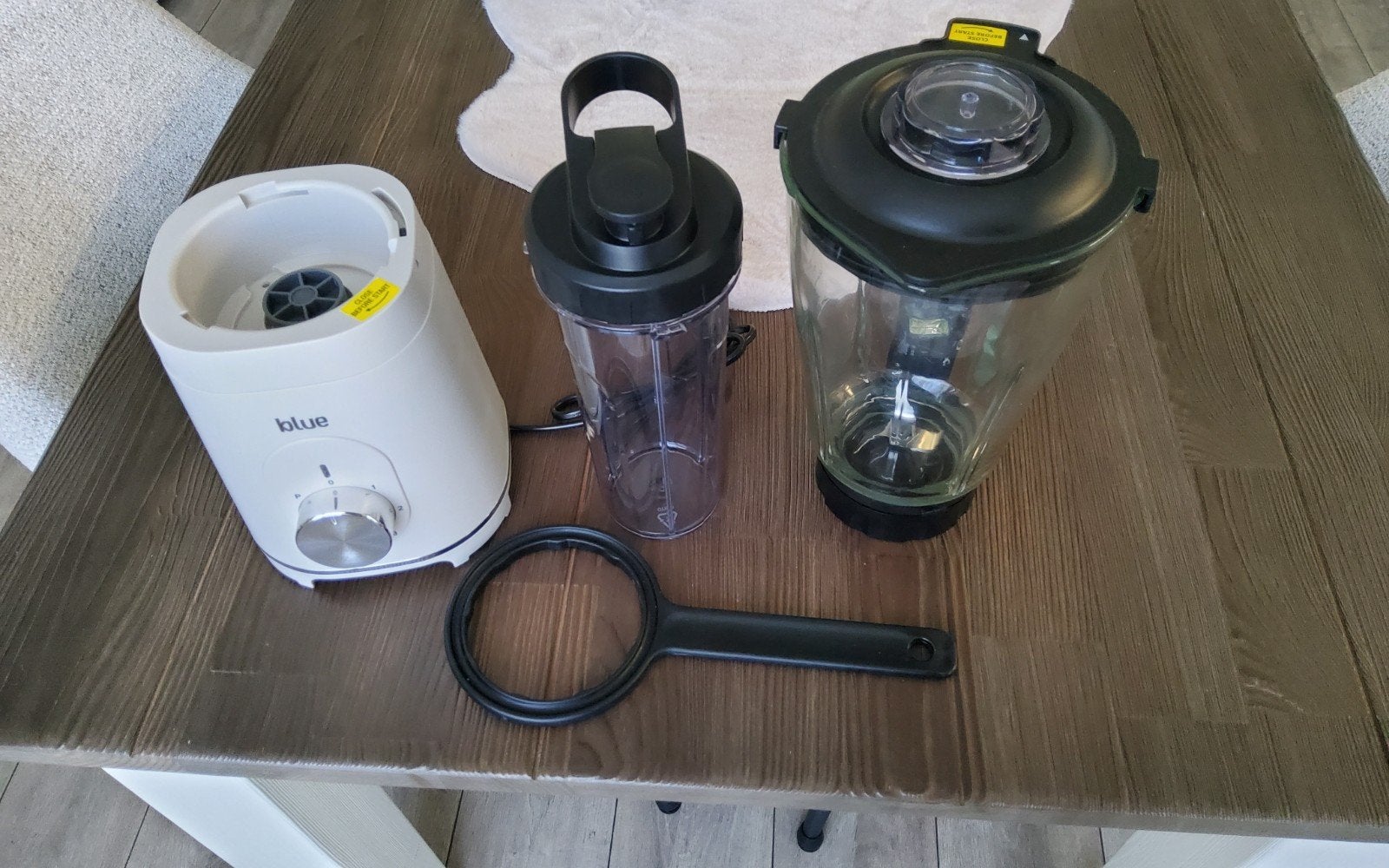 Blue Blender met glazen kan en extra to-go beker, Ophalen of Verzenden, Nieuw, Blender
