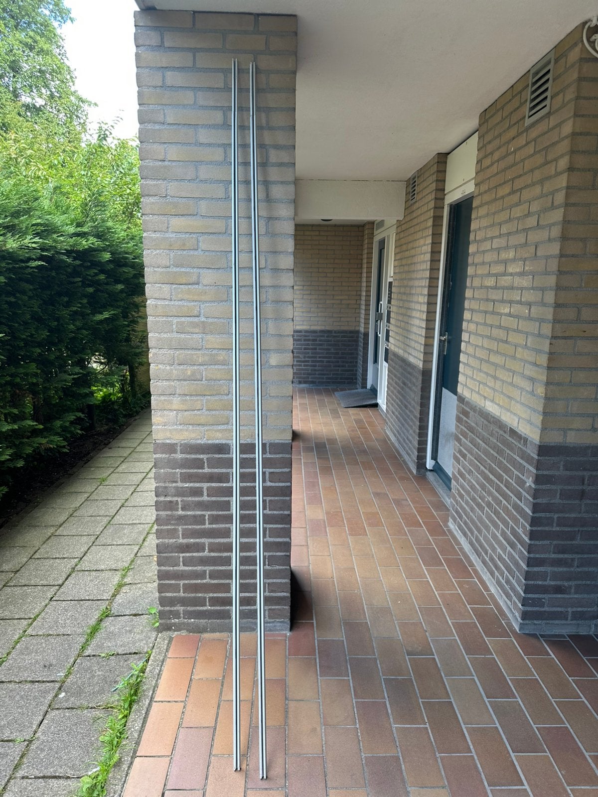 2 uitschuifbare gordijnrails van 2.40m -> 4.50m te koop, Ophalen, Gebruikt, Wit, 200 cm of meer