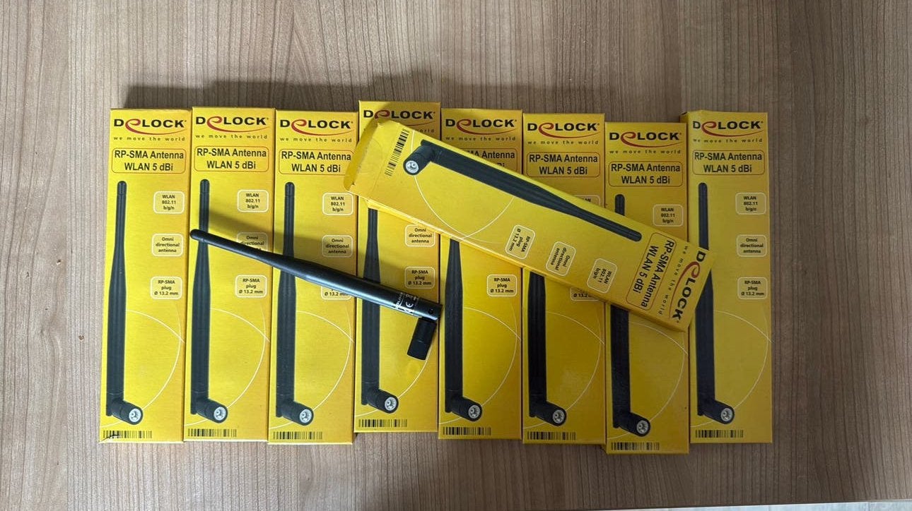 9 stuks Delock RP-SMA Antenne WLAN 5 dBi - Nieuw in doos, Telecommunicatie, Antennes en Masten, Ophalen of Verzenden, Nieuw, Antenne