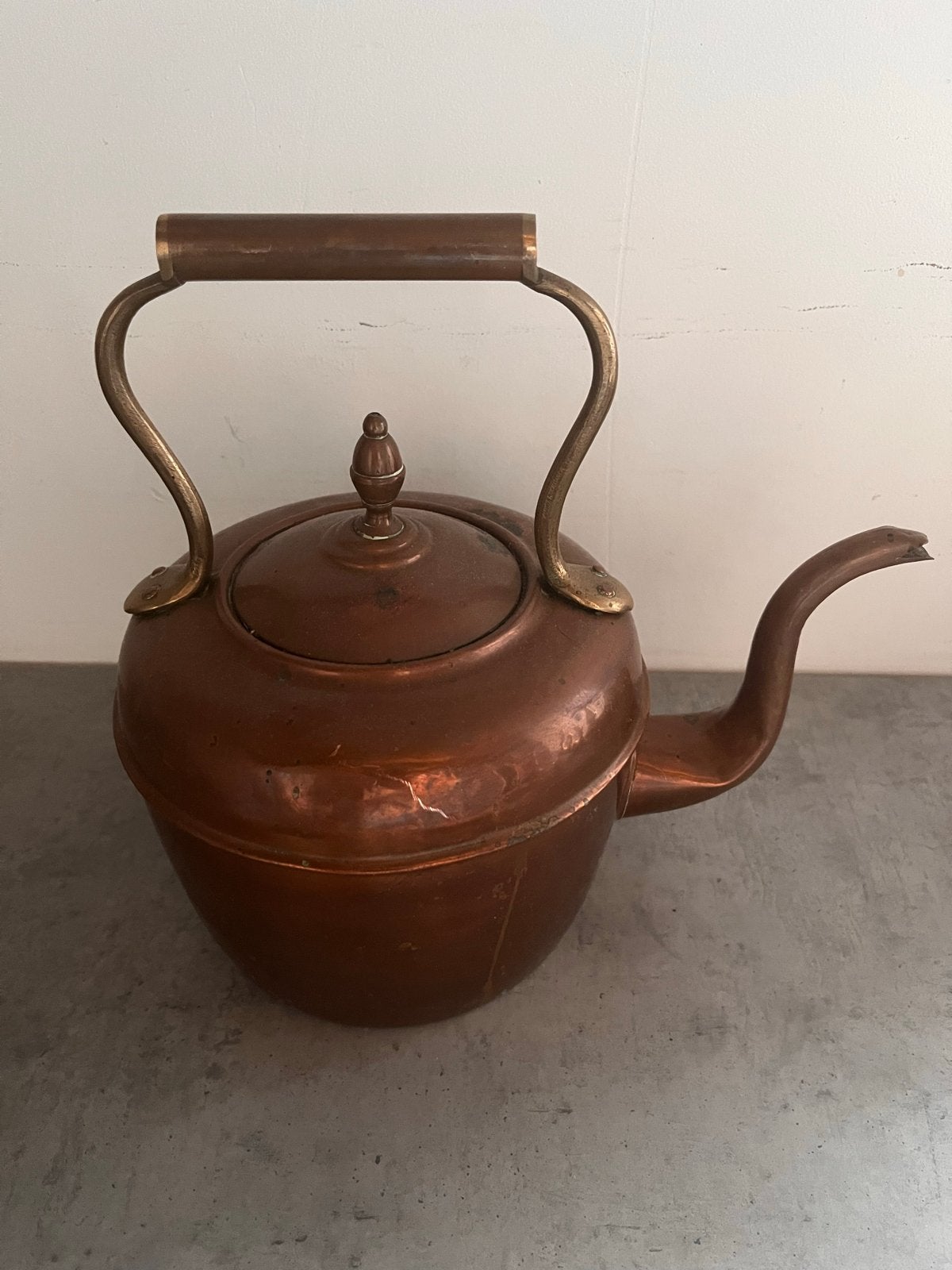 Marokkaans Hazaz Frères theeketel met houten handvat, Ophalen, Koper