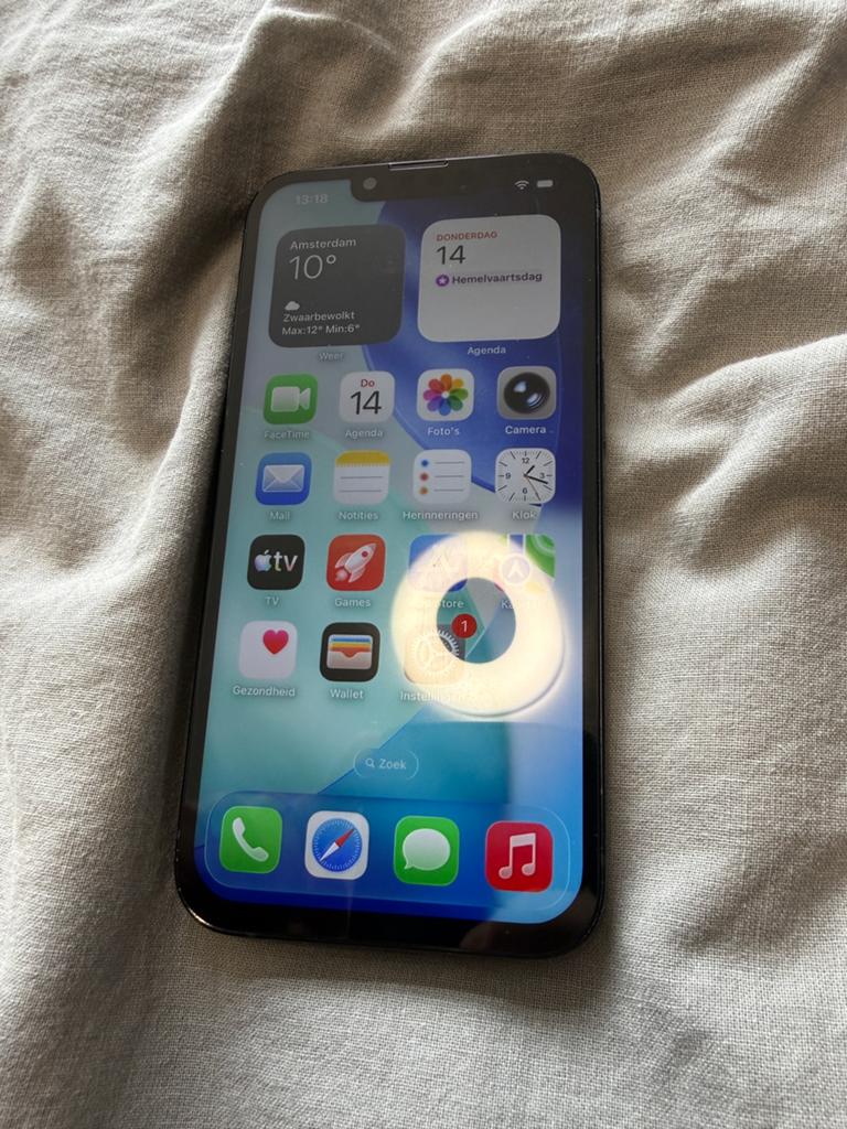 iPhone 13 256GB donkerblauw nieuw scherm 97% accu, 256 GB, 97 %, Blauw, IPhone 13