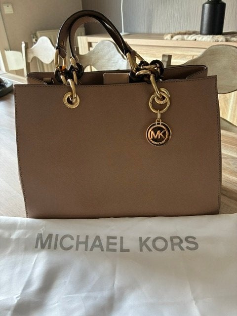 Michael Kors lederen handtas, Sieraden, Tassen en Uiterlijk, Ophalen of Verzenden, Zo goed als nieuw, Bruin, Handtas