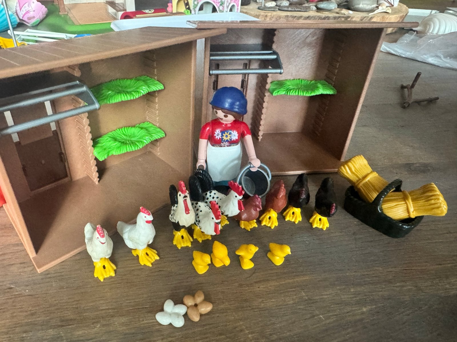 Playmobil kippenhokken met kippen, hanen en boerin, Ophalen of Verzenden, Gebruikt, Jongen of Meisje