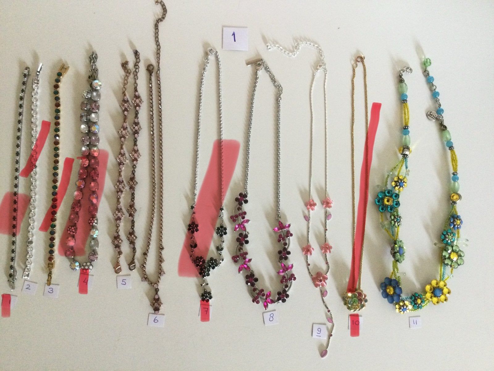 Kett/Armb/Oorb/Broches met zoetw parels/glas/steen/kristal, Ophalen of Verzenden, Zo goed als nieuw, Overige materialen