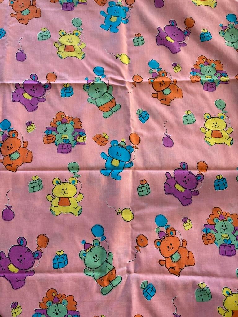 Jicker Collectie Lap Stof - Roze met Beertjes (160x140cm), 120 cm of meer, Nieuw, Ophalen of Verzenden, Katoen