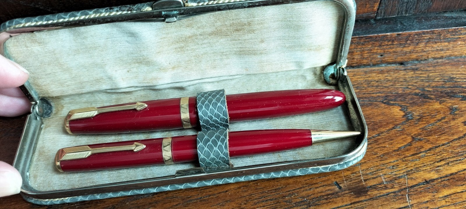 parker duofold vintage vulpen vulpotlood goud penpunt, Ophalen of Verzenden, Gebruikt, Vulpen, Parker