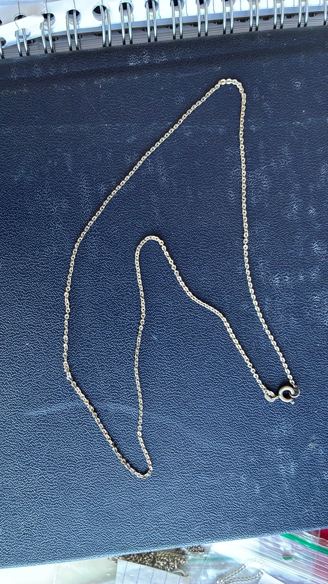 Zilver ketting 44 cm 1 mm breed 835, Ophalen of Verzenden, Gebruikt, Zilver, Zilver
