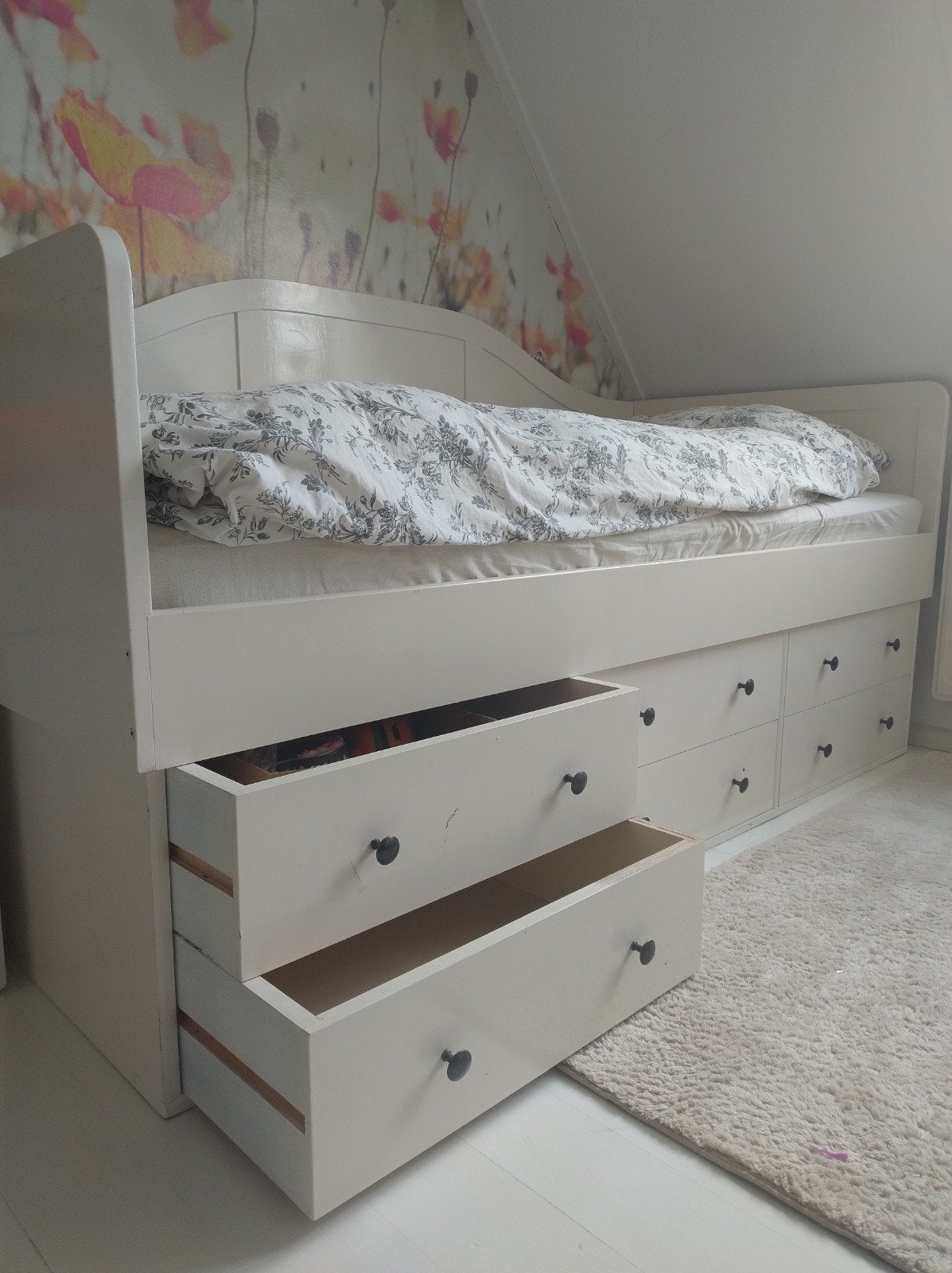 Eenpersoons bed met lades, Huis en Inrichting, Ophalen, Gebruikt, 90 cm, Eenpersoons