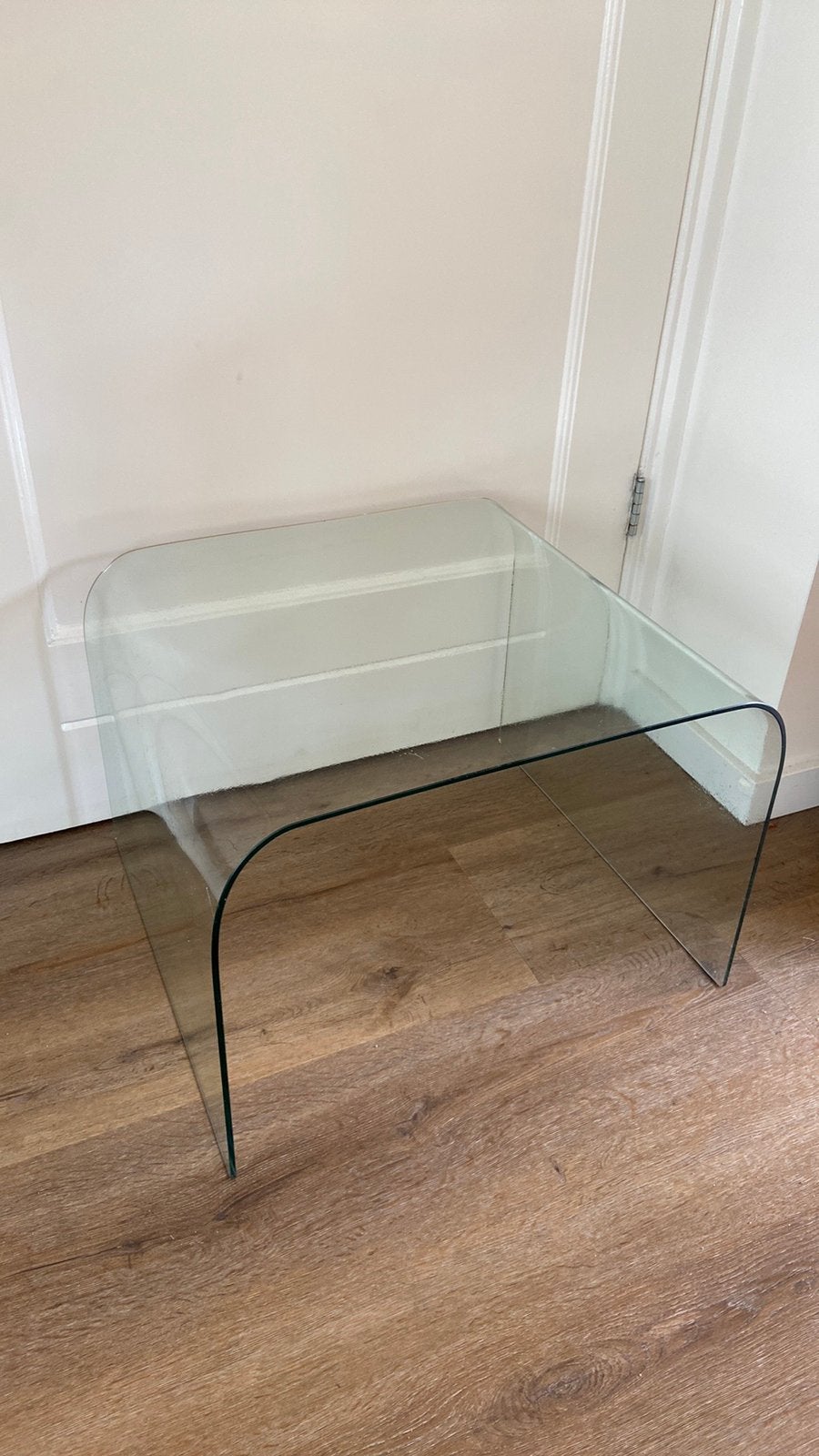 Glazen salontafel bijzettafeltje tafel jaren ‘80 retro, Huis en Inrichting, Ophalen, 50 tot 100 cm, Rechthoekig, Glas
