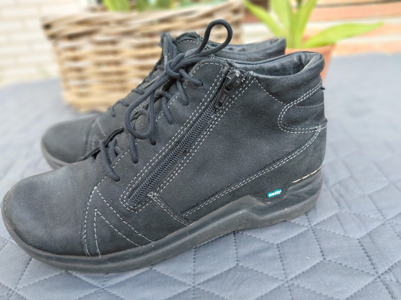 zwarte nubuck leren Wolky Why veterschoenen enkellaarsjes ma, Wolky, Verzenden, Zwart, Lage of Enkellaarzen