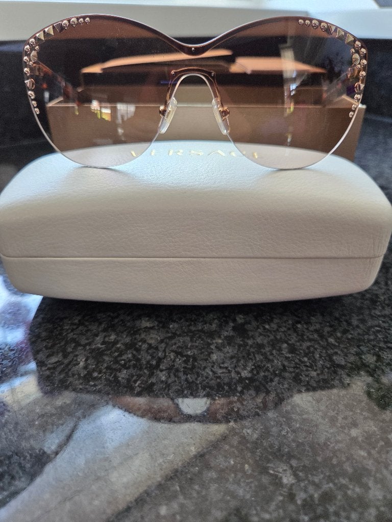 Versace zonnebril NIEUW, Zonnebril, Bruin, Gianni Versace, Nieuw