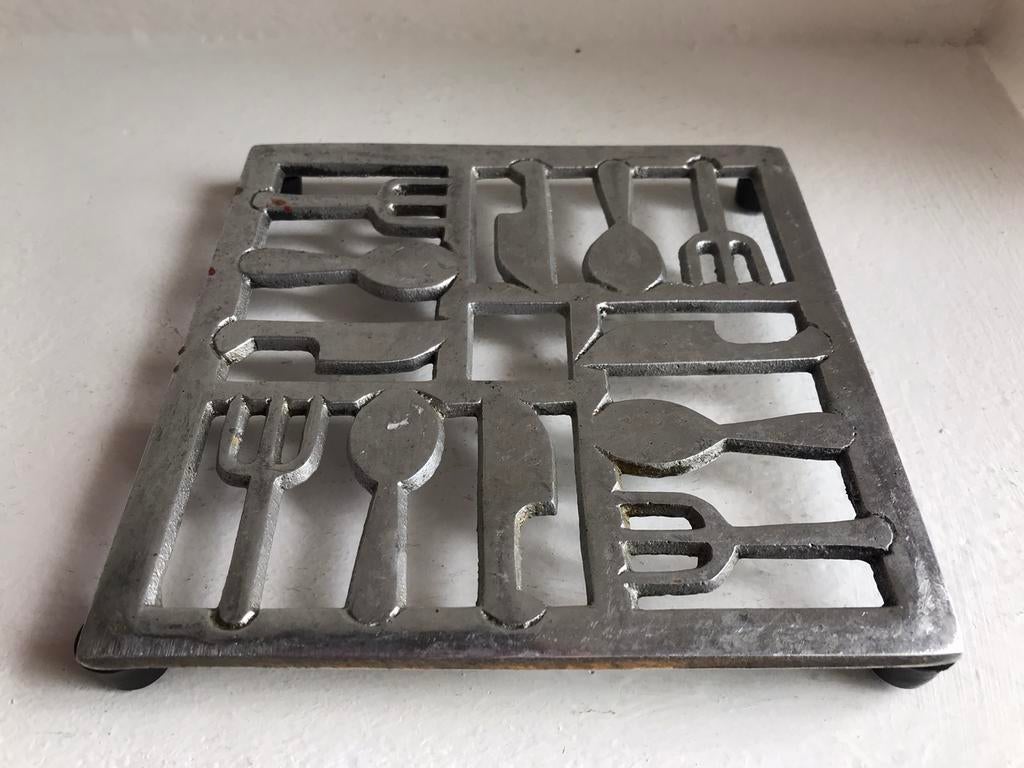 Onderzetter aluminium vintage jaren 70, Ophalen of Verzenden, Huis en Inrichting