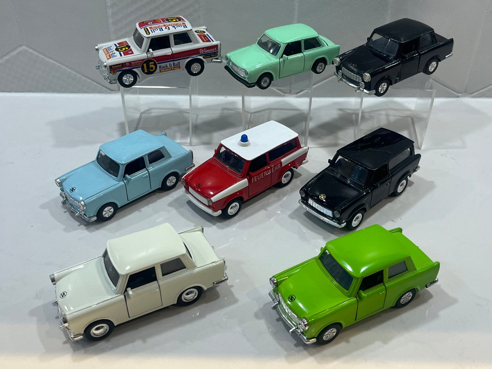 8x Trabant 601 modelauto DDR – sedan Universal Feuerwehr, Verzenden, Gebruikt, Auto