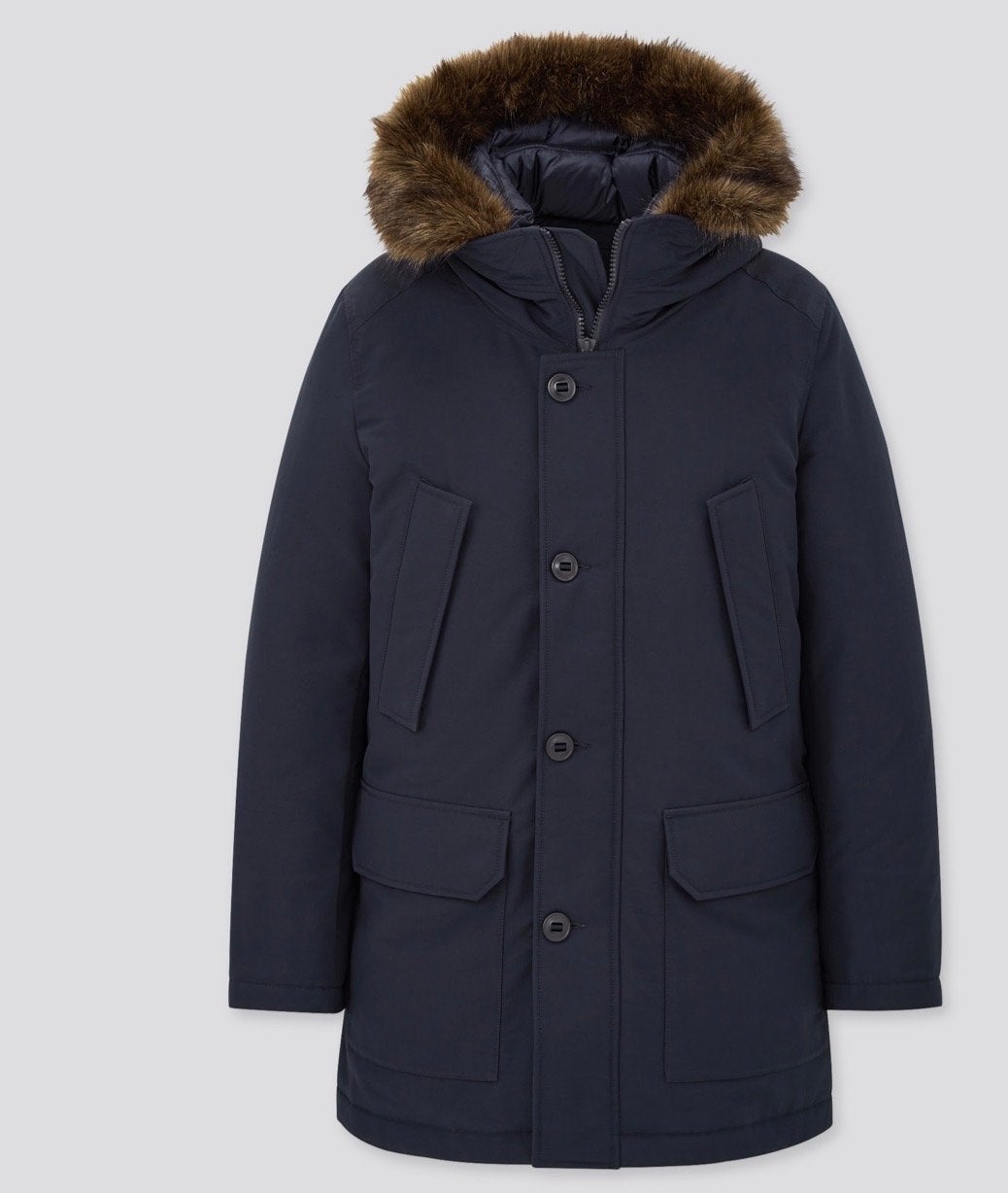 Uniqlo Heren Warm Down Hooded Jas maat XL - Nooit gedragen, Kleding | Heren, Ophalen of Verzenden, Nieuw, Maat 56/58 (XL), Blauw