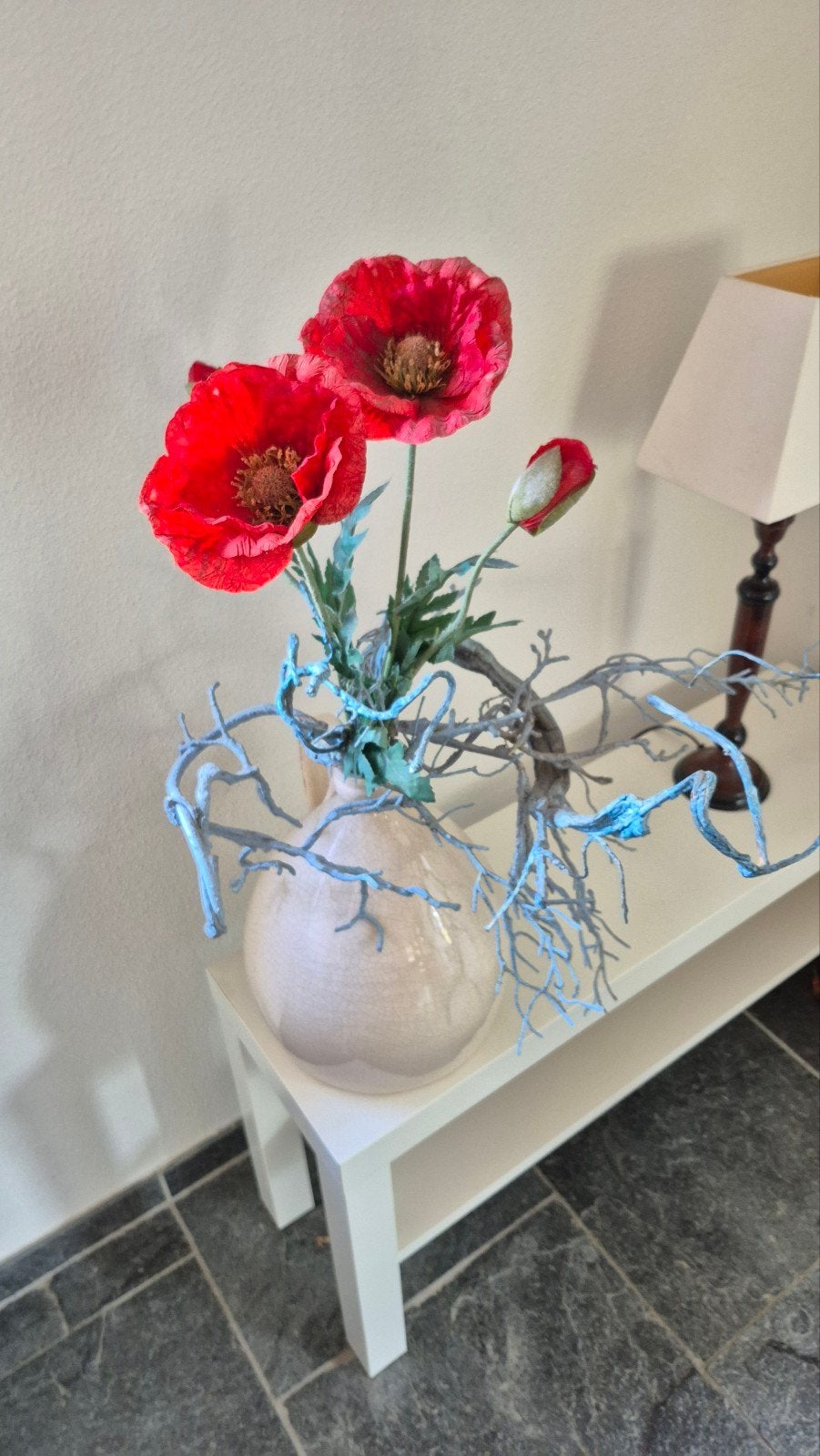 Diverse zijden bloemstukken inclusief vazen, Ophalen