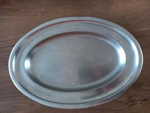 Serveerschaal Rösle edelstaal. Diameter 37 cm, Gebruikt, Ophalen of Verzenden, Schaal of Schalen, Overige stijlen