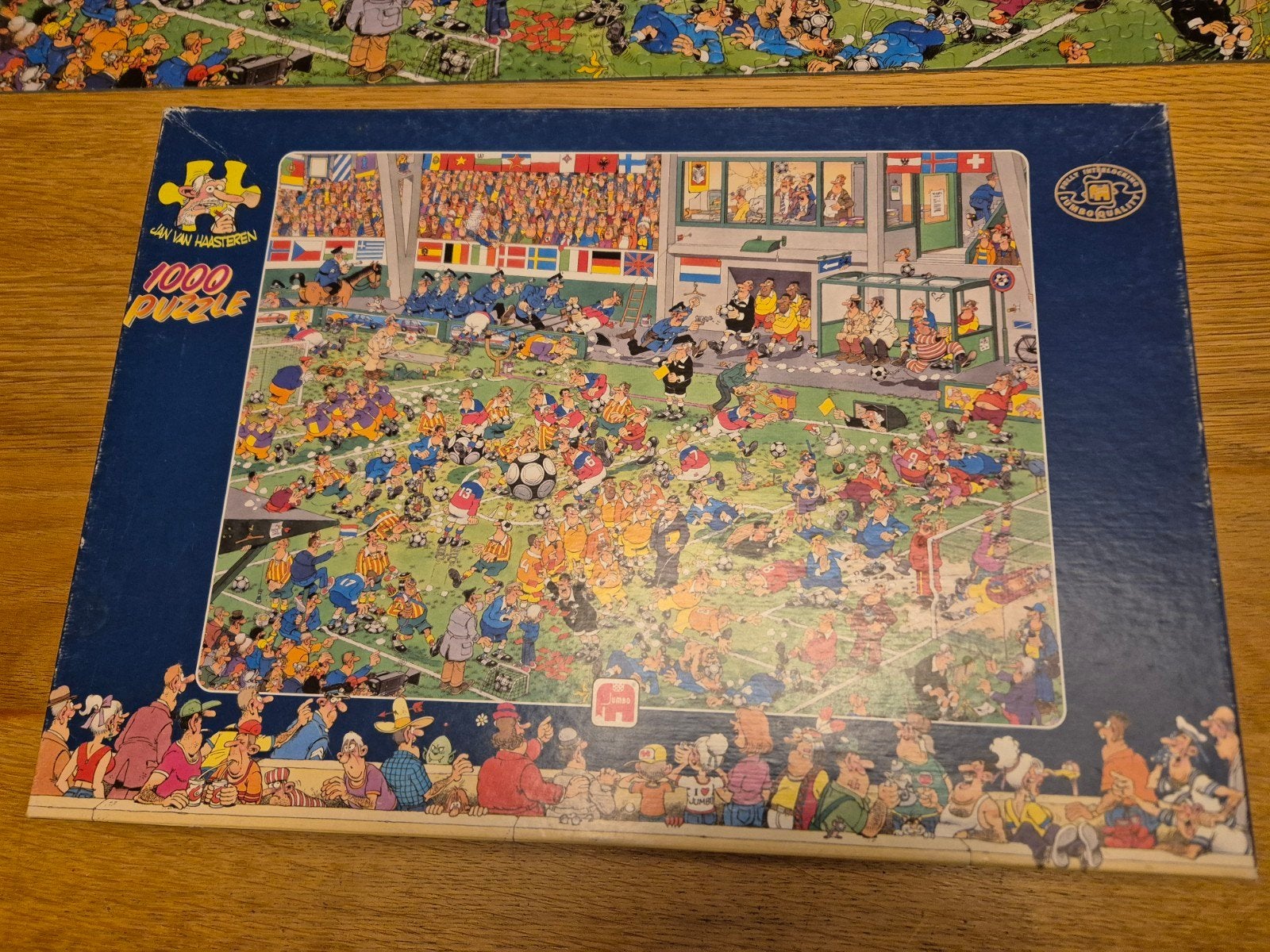 Jan van Haasteren puzzel 1000 st. Voetbalkampioenschappen, Ophalen, 500 t/m 1500 stukjes, Gebruikt, Legpuzzel
