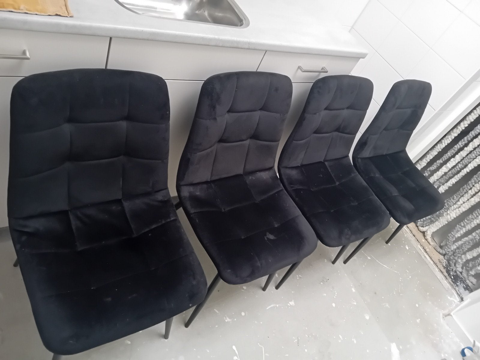 4 stoelen modern kuip, Huis en Inrichting, Stoelen, Ophalen, Zo goed als nieuw, Wit