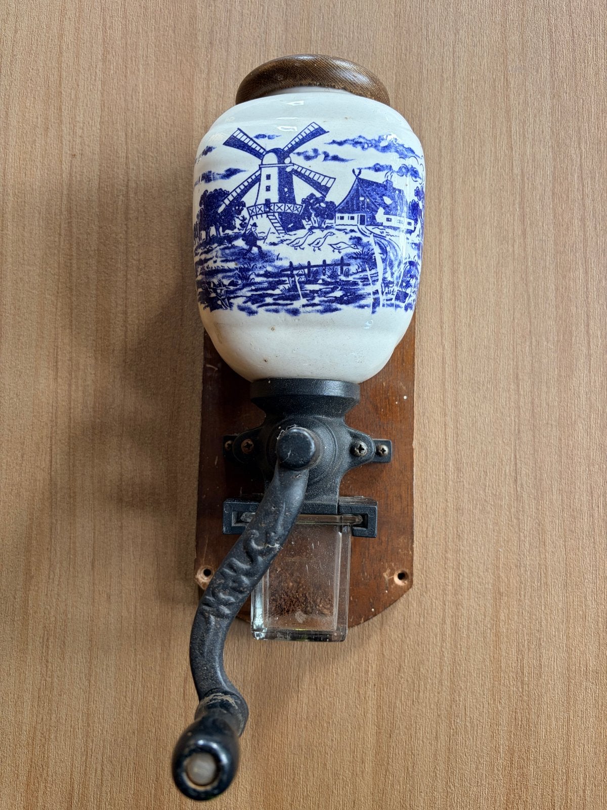 Antieke Delfts Blauw stijl Koffiemolen - Wandmodel, Ophalen of Verzenden